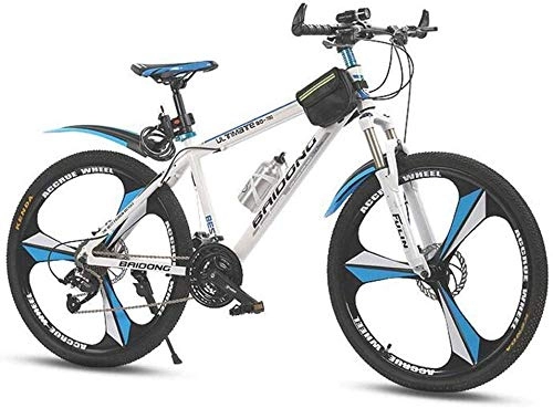 Mountain Bike : Kids' Bikes Dual Suspension Mountain Bikes Adult Damping Mountain Bike 26 Inch Wheels Dual Disc Brake Variable Speed Road Bicycle (Color : Green Size : 21 speed)-24_speed_White