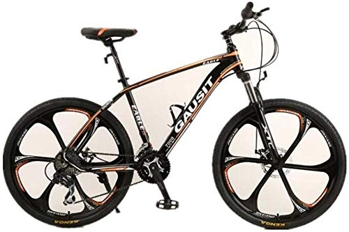 Mountain Bike : Kids' Bikes Dual Suspension Mountain Bikes Adult Mountain Bike Disc Brakes 27 Speed City Road Bicycle Boy Ravine Bike (Color : Blue)-Orange