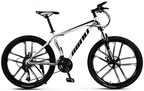 Mountain Bike : Kids' Bikes Dual Suspension Mountain Bikes Double Disc Brake Damping Variable Speed Mountain Bike 26 Inch City Road Bicycle Cycling (Color : Black red Size : 30 speed)-27_speed_White_Blue