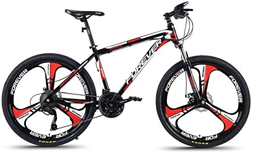Mountain Bike : KKKLLL Mountain Bike Aluminum Alloy One Wheel Double Disc Brake Shock Absorption Speed Male and Female Students Bicycle 26 Inch 27 Speed