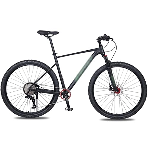 Mountain Bike : KOOKYY Mountain Bike Frame Aluminum Alloy Mountain Bike Bicycle Double Oil Brake Front; Rear Quick Release Lmitation Carbon (Color : Black)