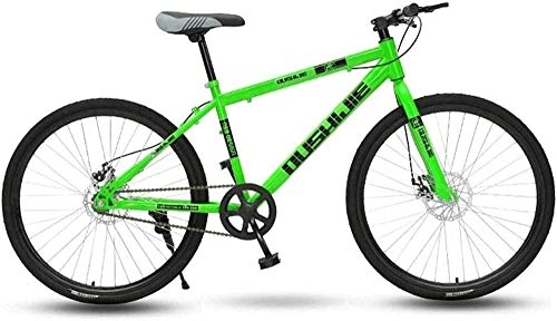 Mountain Bike : KRXLL Bicycle Wheel Front Suspension Mens Mountain Bike 19 Frame Single Speed Mechanical Disc Brakes-Green_26