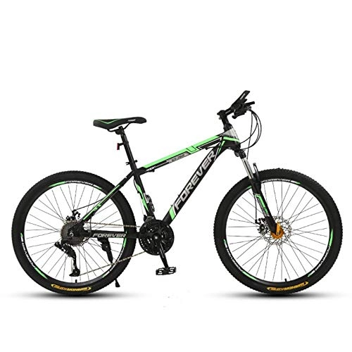 Mountain Bike : KUKU Mountain Bike 26 Inches, Full Suspension Mountain Bike, 21-Speed High Carbon Steel Mountain Bike, Suitable for Sports And Cycling Enthusiasts, black green