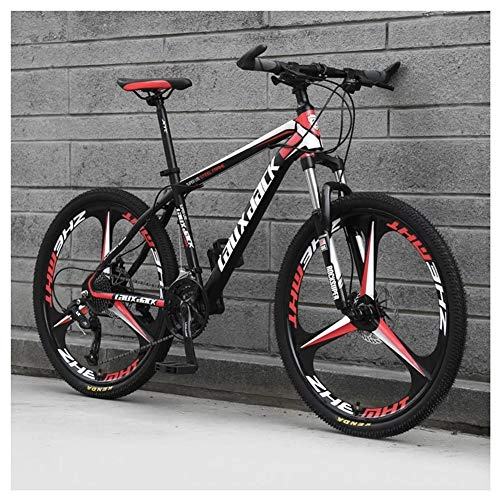 Mountain Bike : KXDLR 26" Front Suspension Folding Mountain Bike 30-Speeds Bicycle Men Or Women MTB High-Carbon Steel Frame with Dual Oil Brakes, Red