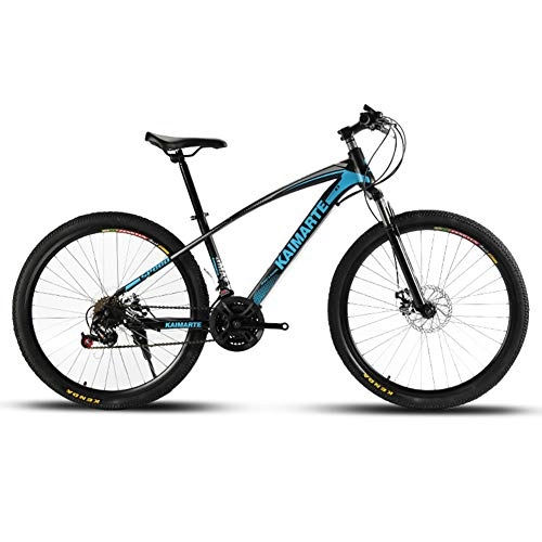 Mountain Bike : KXDLR 26 Inch Mountain Bike Front Suspension Bike Non-Slip Bike for Adults Sport Wheels Dual Disc Brake Aluminum Frame MTB Bicycle, Blue, 21 Speeds