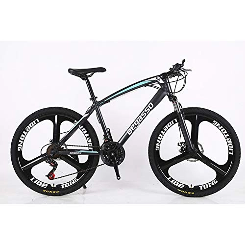 Mountain Bike : KXDLR Adult 26 Inch Mountain Bike, Beach Snowmobile Bicycle, Double Disc Brake Bicycles, Aluminum Alloy Wheels, Unisex, Black, 21 Speeds