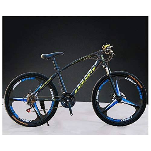 Mountain Bike : KXDLR Adult Mountain Bikes - 26 Inch MTB High Carbon Steel Front Suspension Frame Folding Bicycles - 21-27 Speed Gears Dual Disc Brake, Black, 21 Speeds