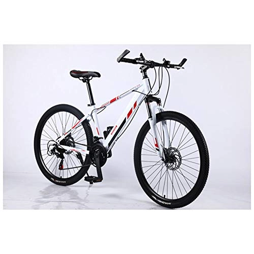 Mountain Bike : KXDLR Aluminum 26" Mountain Bike with Dual Disc-Brake 21-30 Speeds Drivetrain, 4 Colors for Men And Women, White, 21 Speed