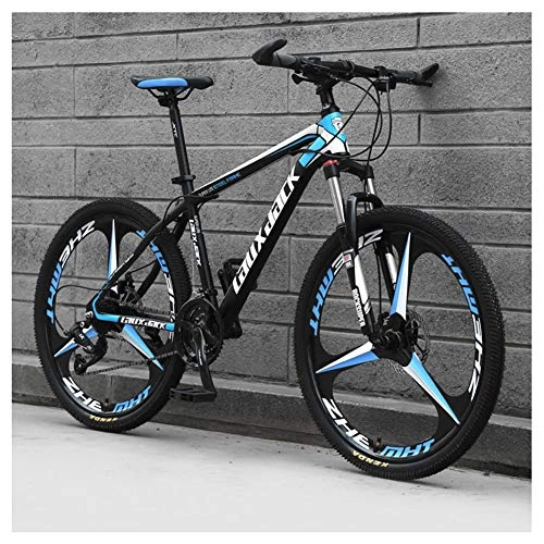 Mountain Bike : KXDLR Front Suspension Mountain Bike, 17-Inch High-Carbon Steel Frame And 26-Inch Wheels with Mechanical Disc Brakes, 24-Speed Drivetrain, Black