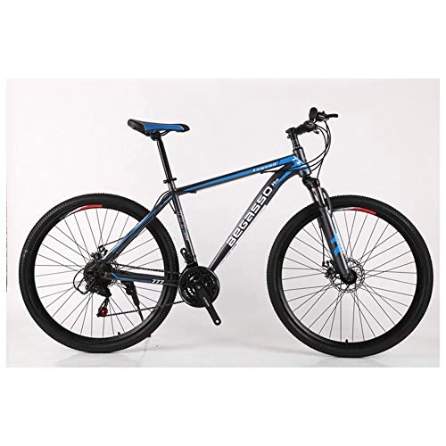 Mountain Bike : KXDLR Mountain Bike 21-30 Speeds Mens Hard-Tail Mountain Bike 26" Tire And 17 Inch Frame Fork Suspension with Bicycle Dual Disc Brake, Blue, 27 Speed