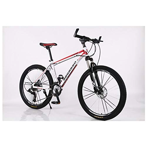 Mountain Bike : KXDLR Moutain Bike Bicycle 27 / 30 Speeds MTB 26 Inches Wheels Fork Suspension Bike with Dual Oil Brakes, White, 27 Speed