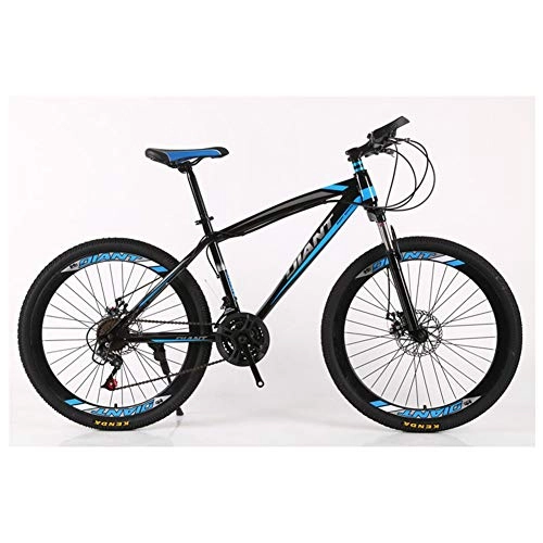 Mountain Bike : KXDLR Unisex's Mountain Bike / Bicycles 26'' Wheel Lightweight High-Carbon Steel Frame 21-30 Speeds Shimano Disc Brake, 26", Blue, 21 Speed