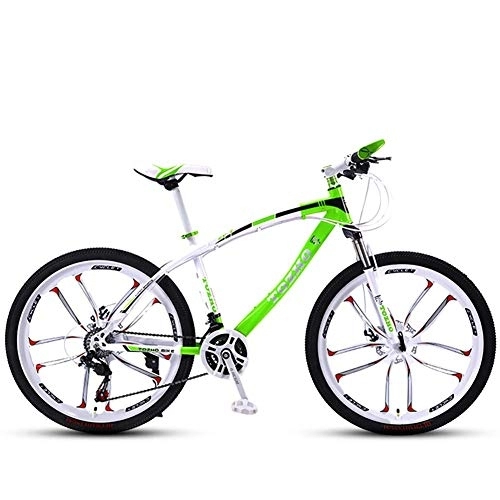 Mountain Bike : L.BAN Bicycle, 24 Inches, Mountain Bike, Fork Suspension, Adult Bicycle, Boys And Girls Bicycle Variable Speed Shock Absorption High Carbon Steel Frame High Hardness Off-Road Dual Disc Brakes