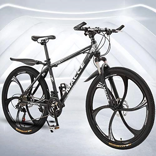 Mountain Bike : L&WB 26 Inch Mountain Bike, Suitable From 165 Cm, Disc Brake, 27-Speed Circuit, Full Suspension, Boy Bike & Men's Bike, Black