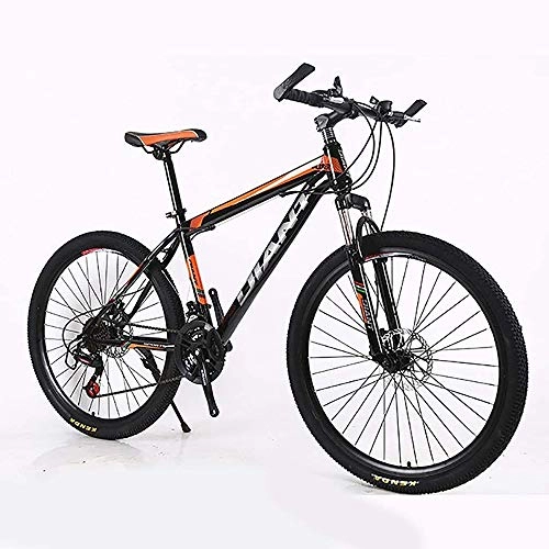 Mountain Bike : L&WB Adult Mountain Bikes 26-Inch Steel Carbon Mountain Trail Bike High Carbon Steel Full Spring Frame Bicycles, B, 24speed