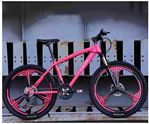 Mountain Bike : L&WB Mountain Bikes Racing Bikes Bicycle Mountain Bike Adult Road Bikes for Men And Women 26In Wheels Adjustable Speed Double Disc Brake, Pink, 24speed