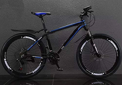 Mountain Bike : LaKoos Hard tail mountain bike 26 / 24 inch dual shock absorber dual disc brake men and women adult youth aluminum alloy variable speed off-road sports car-blue_26_inch