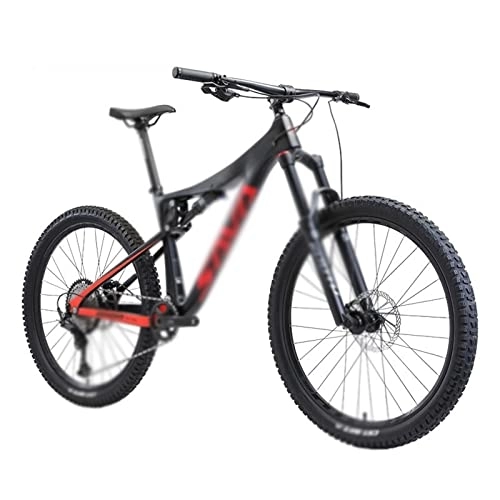 Mountain Bike : LANAZU Bicycle Mountain Bike Carbon Frame Mountain Bike with Dual Double Suspension Soft