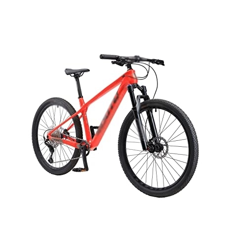 Mountain Bike : LANAZU Men's Bicycle, Carbon Fiber Mountain Bike, Outdoor Cycling Cross Country Bike, Suitable for Adults, Students (Red 26x17)