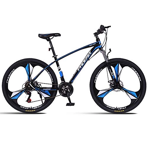 Mountain Bike : LAOHETLH Hardtail Mountain BikeMens Mountain Bike 26 inchHigh Carbon Steel Frame, Wear-Resistant Tires, 24-speed Dual Disc Brakes Front SuspensionMountain Bikes for Adults, blue