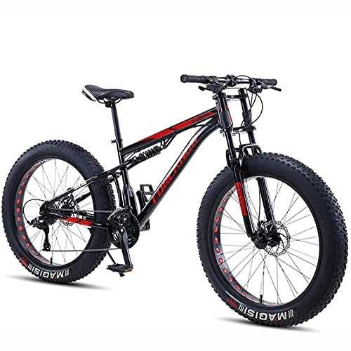 Mountain Bike : LapooH Mountain-Bicycles Sport, Mens All-Terrain Fat Tire Mountain Bike, 21 / 24 / 27 / 30 Speed Drivetrain, 26-inch Wheels, 11CM Wide Tires, C, 30 speed