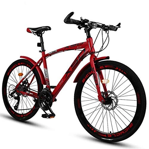 Mountain Bike : LDDLDG Mountain Bike 26" Dual Full Suspension 21 Speed Lightweight Carbon Steel Frame Disc Brake For Women Men (Color : Red, Size : 21speed)