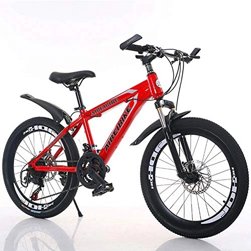 Mountain Bike : Leader Mountain Bikes, High-Carbon Steel, Adult Speed Change, Two-Disc Brake Shock Absorber Bicycle, 22 Inch 21-Speed, Red