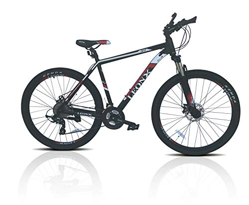 Mountain Bike : LEONX 27.5 Wheels Aluminium Alloy Mountain Bike Suspension Mens Bicycle 24 Gears Dual Disc Brake with Hydraulic Lock Out Fork & Hidden Cable Design Frame MTB