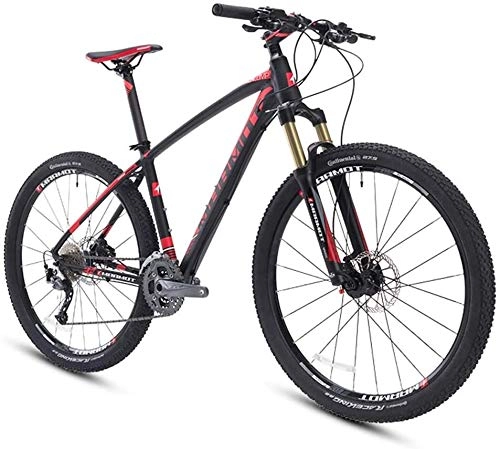 Mountain Bike : LEYOUDIAN Mountain Bikes, 27.5 Inch Big Tire Hardtail Mountain Bike, Aluminum 27 Speed Mountain Bike, Men's Womens Bicycle Adjustable Seat (Color : Black)