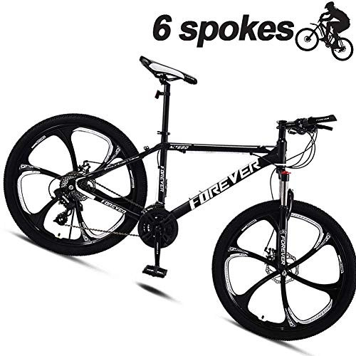 Mountain Bike : LFDHSF Bikes for Men with Disc Brakes, Hardtail Mountain Bike 24 Inch, Suspension Fork, 6 Spoke Wheels Road Bycicles MTB