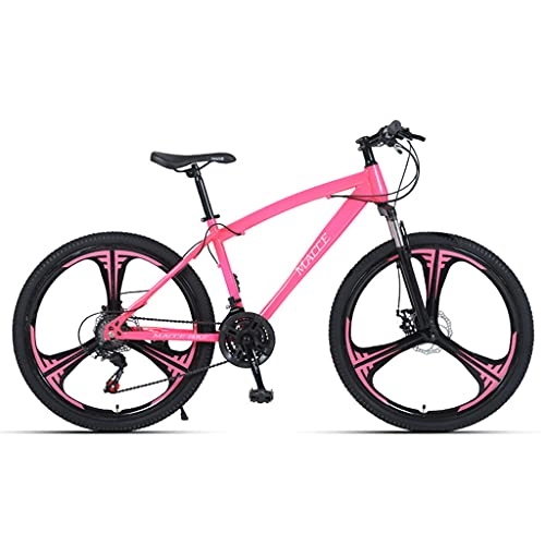 Mountain Bike : LHQ-HQ Mountain Bike, 21 Speed, 26" Wheel, Fork Suspension, Disc Brake, High-Carbon Steel Frame, Suitable for Girl Adult Teens Student, Pink