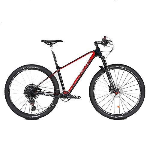 Mountain Bike : LHQ-HQ Outdoor sports Carbon fiber mountain bike, 27.5 / 29 inch 12speed variable speed GX double disc brake adult men and women crosscountry climbing bicycle outdoor riding