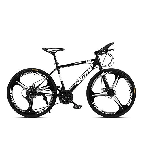 Mountain Bike : LHQ-HQ Outdoor sports Mountain bike, 26 inch 30 speed adult student men and women double disc brakes one wheel offroad outdoor riding Outdoor sports Mountain Bike (Color : Black)