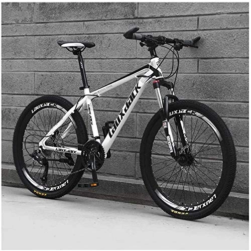 Mountain Bike : LHQ-HQ Outdoor sports Mountain Bike 30 Speed 26 Inch with High Carbon Steel Frame Double Oil Brake Suspension Fork Suspension AntiSlip Bikes, White Outdoor sports Mountain Bike
