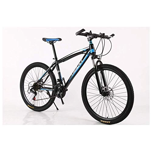 Mountain Bike : LHQ-HQ Outdoor sports Mountain Bikes Bicycles 2130 Speeds Shimano HighCarbon Steel Frame Dual Disc Brake Outdoor sports Mountain Bike (Color : Blue, Size : 24 Speed)