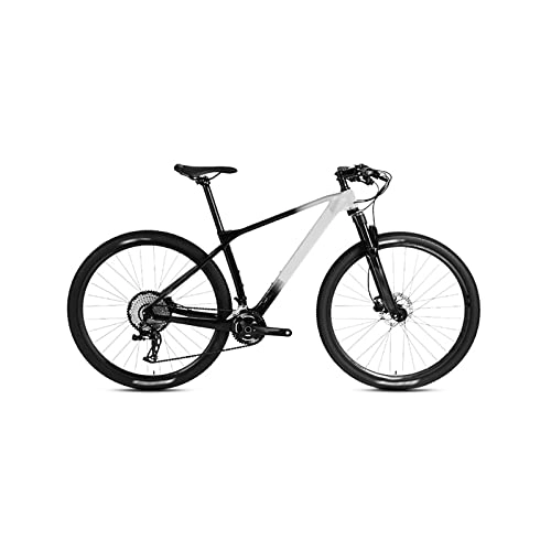 Mountain Bike : LIANAIzxc Bikes Carbon Fiber Quick Release Mountain Bike Shift Bike Trail Bike (Color : White, Size : Small)