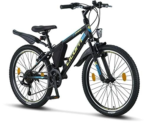Mountain Bike : Licorne Bike Premium Mountain Bike Bicycle for Girls, Boys, Men and Women - 21 Speed Gear - Guide, 24
