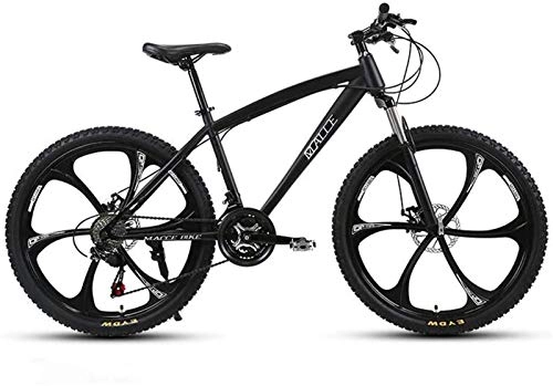 Mountain Bike : Lightweight Adult 24 Inch Mountain Bike, Beach Snowmobile Bicycle, Double Disc Brake Bicycles, Aluminum Alloy Wheels, Man Woman General Purpose Inventory clearance ( Color : Black , Size : 21 speed )