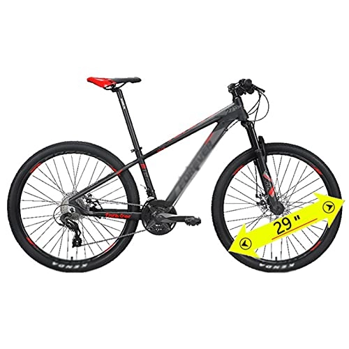 Mountain Bike : Lightweight Aluminum Men's Mountain Bike, 29-Inch Wheels, Aluminum Frame, Rigid Hardtail, Hydraulic Disc Brakes, 2.1 Tire 27 speed