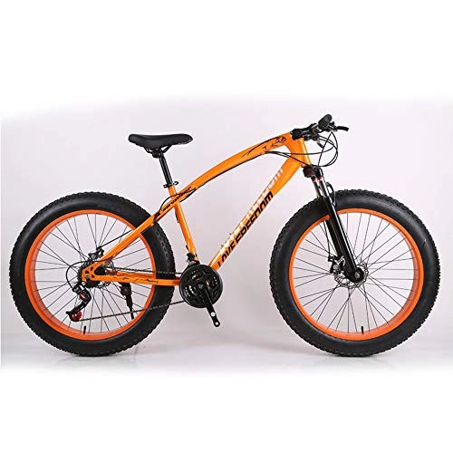 Mountain Bike : LISI 26 inch off-road ATV 24 speed snowmobile speed mountain bike 4.0 big tire wide tire bicycle, Orange
