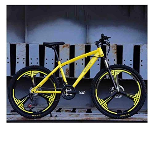 Mountain Bike : LIUCHUNYANSH Off-road Bike Bicycle Mountain Bike MTB Adult Road Bicycles For Men And Women 26In Wheels Adjustable Speed Double Disc Brake (Color : Yellow, Size : 27 speed)