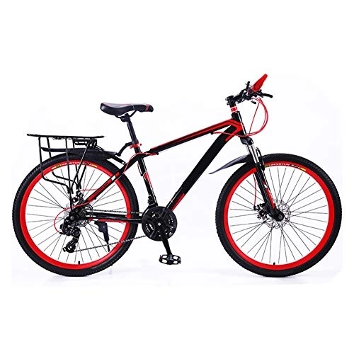 Mountain Bike : LIUCHUNYANSH Off-road Bike Mountain Bike Adult Road Bicycle Men's MTB Bikes 24 Speed Wheels For Womens teens (Color : Red, Size : 26in)