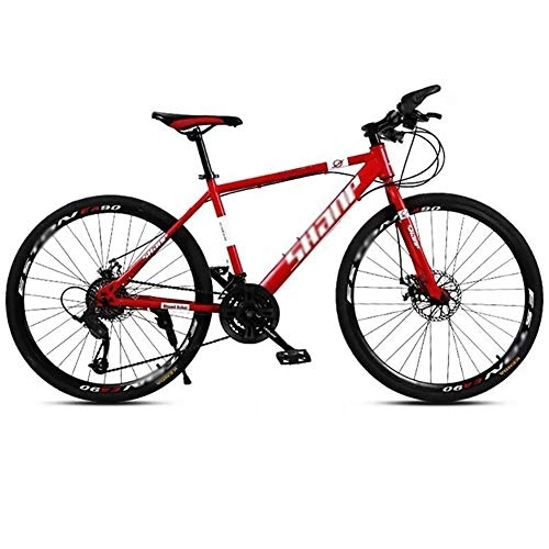 Mountain Bike : LIUCHUNYANSH Off-road Bike Mountain Bike Road Bicycle Men's MTB 24 Speed 24 / 26 Inch Wheels For Adult Womens (Color : Red, Size : 24in)