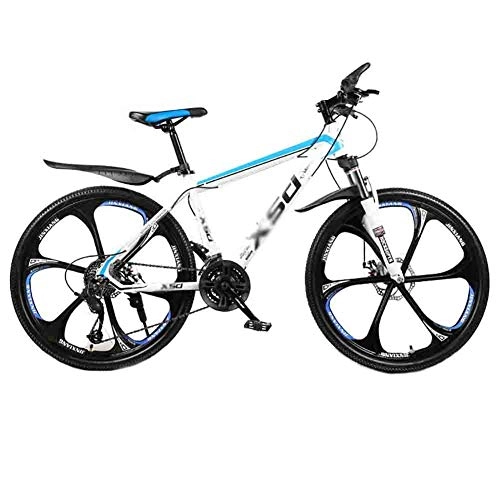 Mountain Bike : LIUCHUNYANSH Off-road Bike Road Bicycles Adult Teens MTB Bicycle City Shock Absorber Bikes Mountain Bike Adjustable Speed For Men And Women Double Disc Brake (Color : White-26in, Size : 24 speed)