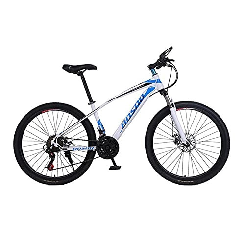 Mountain Bike : LIUXR 26 Inch Mountain Bikes, 21 Speed Suspension Fork MTB, High-Tensile Carbon Steel Frame Mountain Bicycle with Dual Disc Brake for Men and Women, Blue