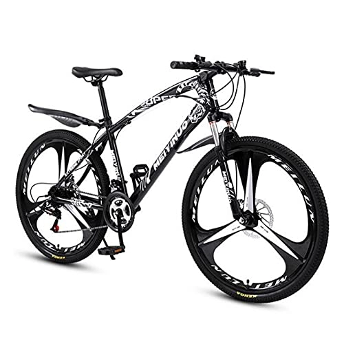 Mountain Bike : LIUXR Mountain Bike, 26 Inch Wheels Adult Bicycle, 21-27 Speeds Options, Bike for Mens Womens, MTB Bike with Double Disc Brake Suspension Fork, Black_21 Speed