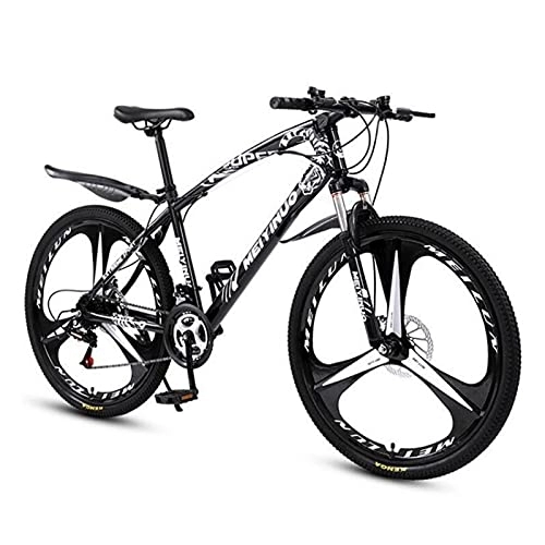 Mountain Bike : LIUXR Mountain Bike, 26 Inch Wheels Adult Bicycle, 21-27 Speeds Options, Bike for Mens Womens, MTB Bike with Double Disc Brake Suspension Fork, Black_24 Speed