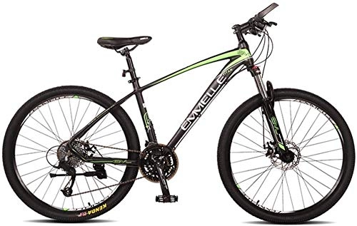 Mountain Bike : LIYONG Super Wind Speed Bike! 27 gear shift mountain bike 27.5 inch large tire hardtail MTB aluminum frame bicycle with disc brakes youth women adults bicycles red-Green-SX003