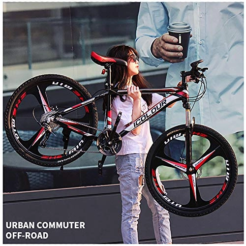 Mountain Bike : LJJ Mountain Bike, 24 / 26 Inch Mountain Bikes with Front Suspension Adjustable Seat, Dual Disc Brake High-carbon Steel Mountain Trail Bike, Mens Women Bicycle