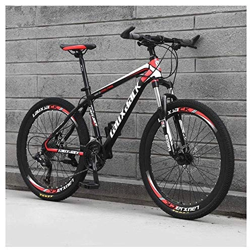 Mountain Bike : LKAIBIN Cross country bike Outdoor sports 26" Front Suspension Variable Speed HighCarbon Steel Mountain Bike Suitable for Teenagers Aged 16+ 3 Colors, Black